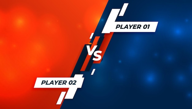 Versus vs banner de pantalla de comparación con destellos brillantes