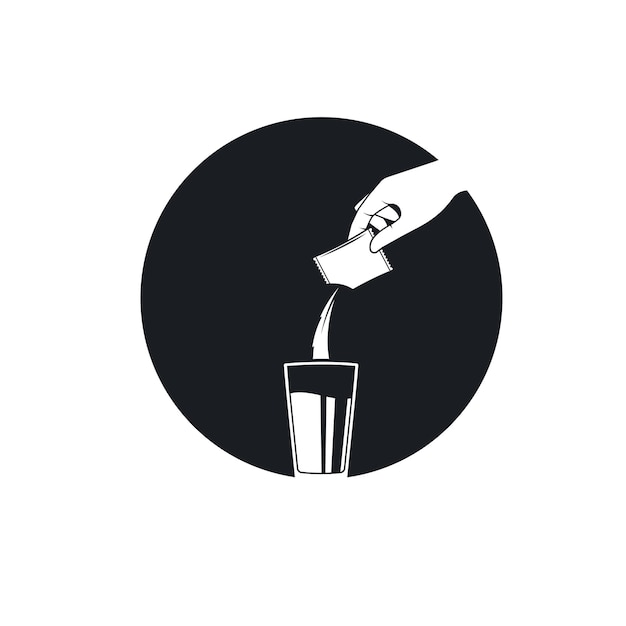 Verter ingredientes en un vaso de plantilla de diseño de concepto de ilustración de vector de agua