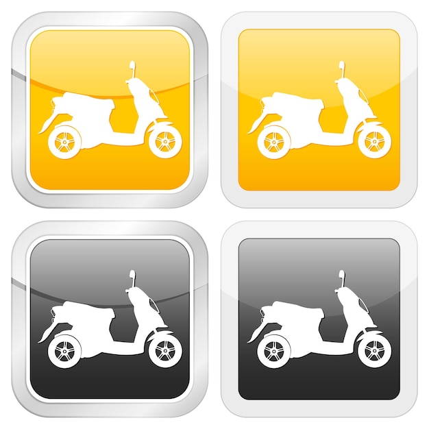 Vector vespa de icono cuadrado