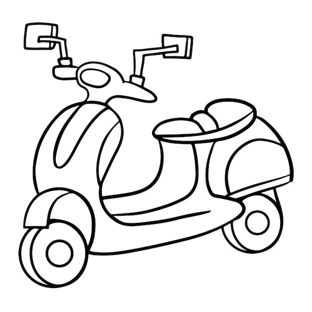 Vespa Scooter Página para colorear para niños