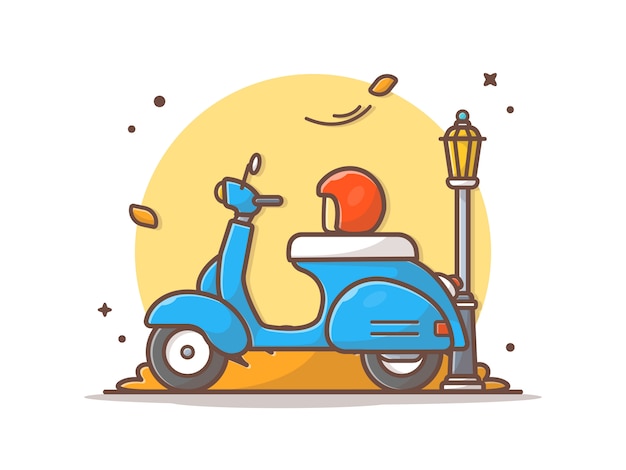 Vespa scooter en temporada de otoño