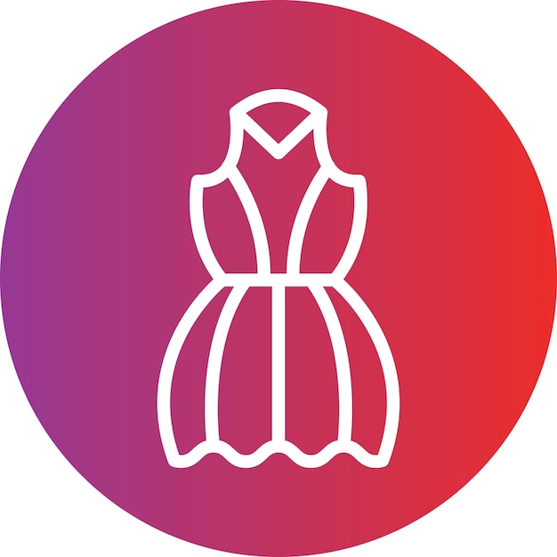 un vestido blanco y rosa con un fondo rojo con un círculo rosa y rojo alrededor de la parte superior