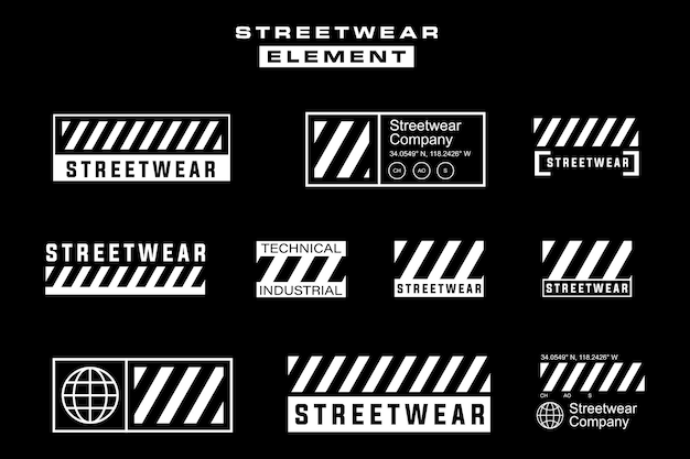 Vestido de calle futurista ciberpunk tecnología de elementos de forma plantilla de diseño vectorial gráfico