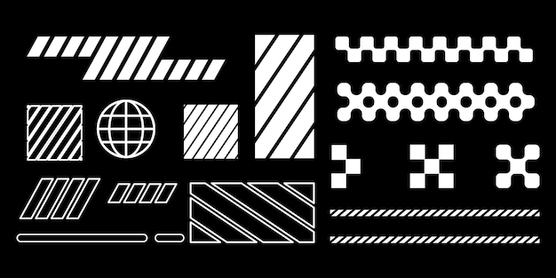Vestido de calle futurista ciberpunk tecnología de elementos de forma plantilla de diseño vectorial gráfico