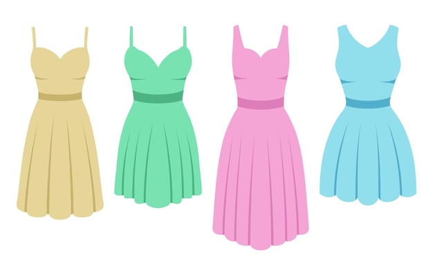 Vestido clásico en colección de estilo plano ropa de mujer silueta pastel ropa de diferentes formas