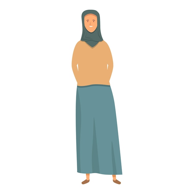 Vestido cultura icono dibujos animados vector moda musulmana asiático feliz