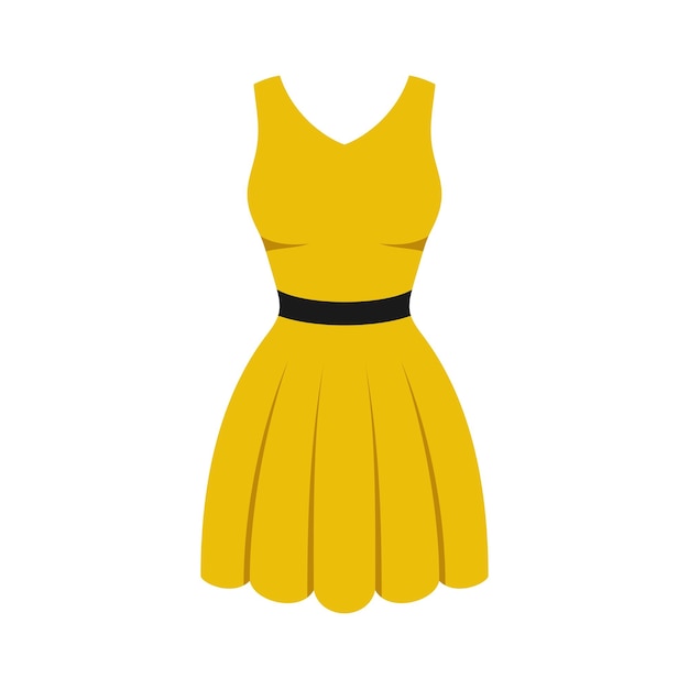 Vestido de estilo plano mujer ropa silueta ropa de noche y vestido de cóctel icono vector