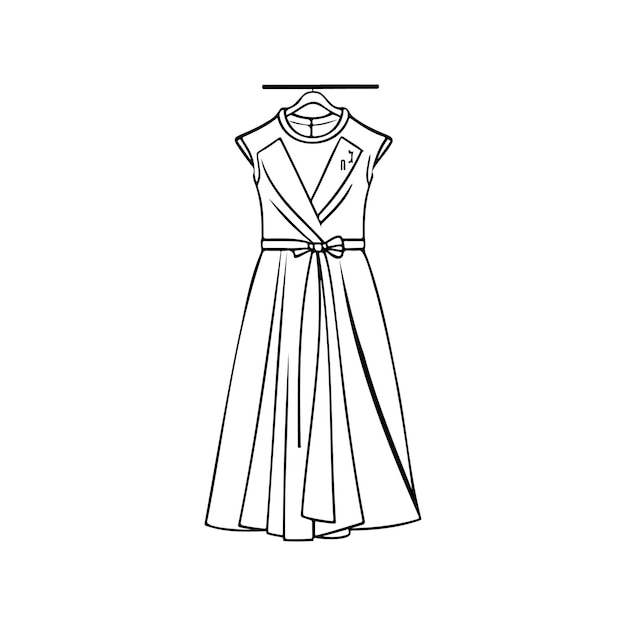 Vestido Icono dibujo a mano color negro elemento vectorial y símbolo del logotipo del día de la madre