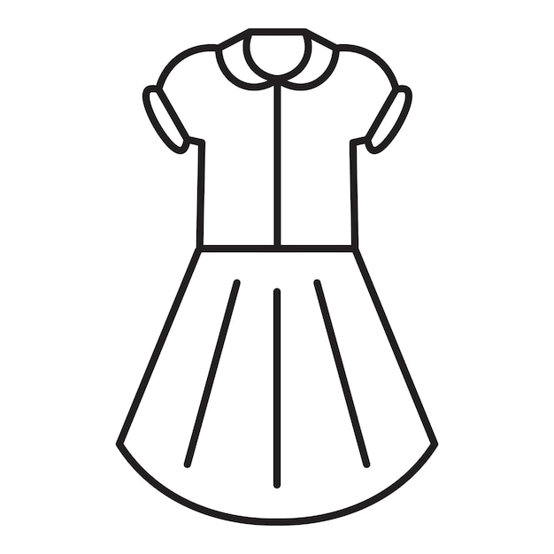 Vestido lindo Contorno minimalista sencillo Ilustración de icono vectorial