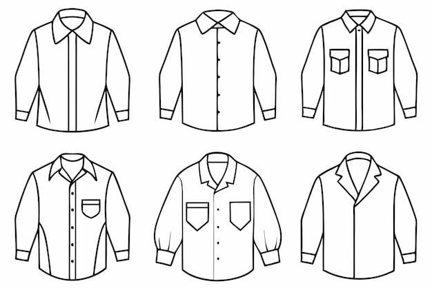 Vestido Linea de camisa arte concepto de diseño de ropa masculina elegante