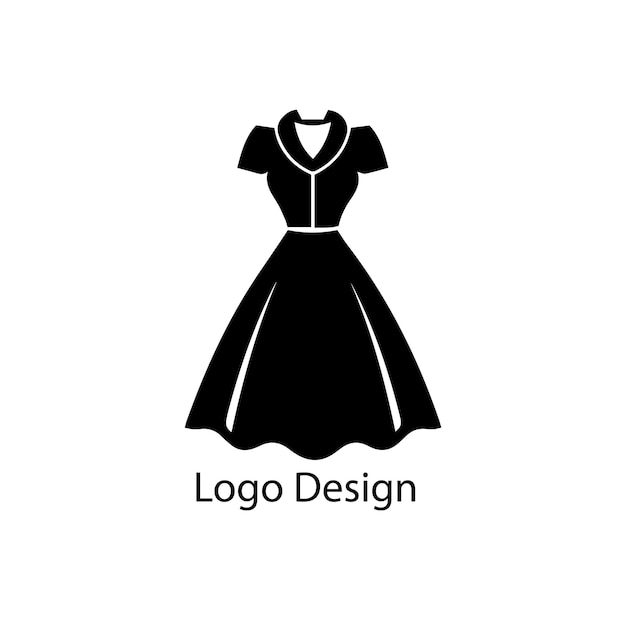 vestido de mujer logotipo negro icono plano simple
