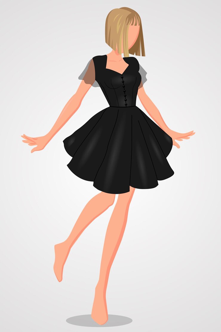 Vector vestido negro