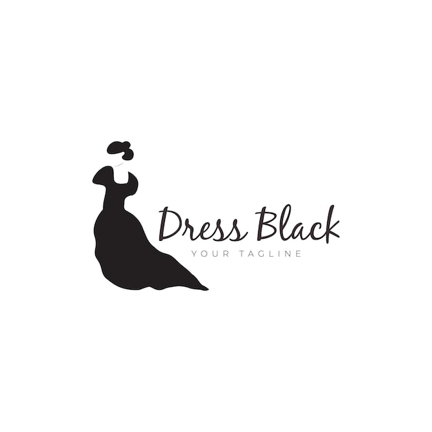 Vestido de novia y salón de belleza boutique logo vector icono símbolo ilustración diseño