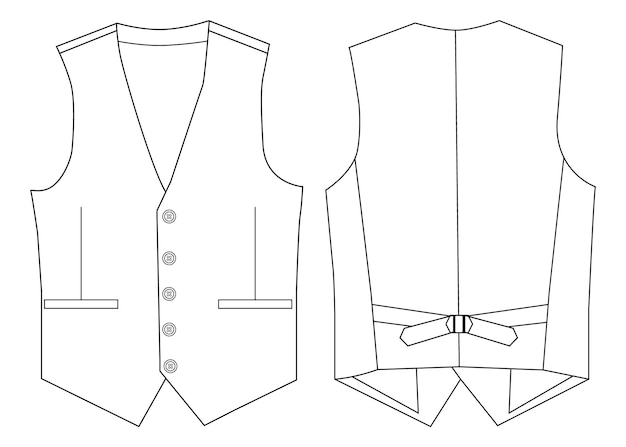 Vestido de pecho con lápiz, chaleco de moda técnica, ilustraciones vectoriales de koti