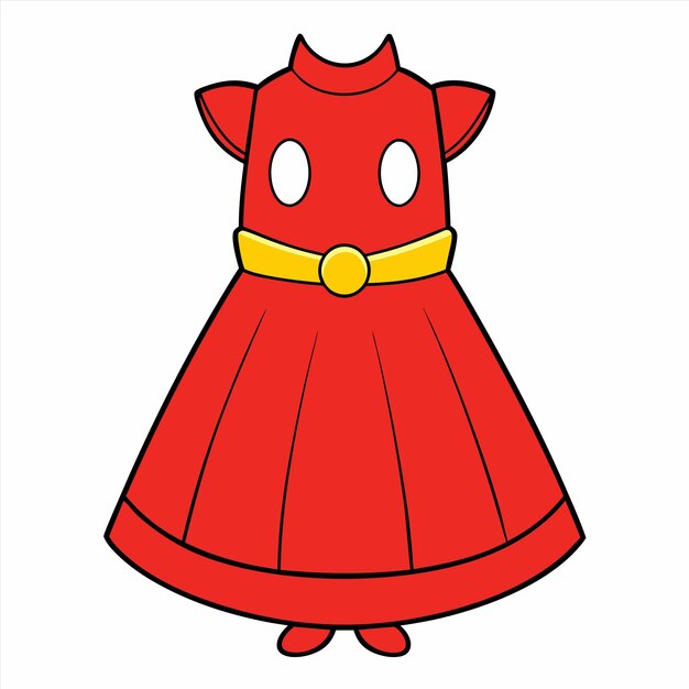 un vestido rojo con un cinturón amarillo que dice " el diablo rojo "