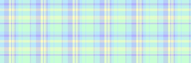 Vestido textil de patrón tartan alegre, textura a cuadros, chequeo de colchón, tejido sin costuras vectorial de fondo en colores claro e índigo
