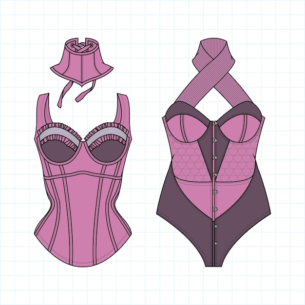 Vector vestidos de baño de bikini