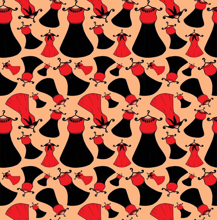 Vector vestidos de moda vector patrón sin costuras