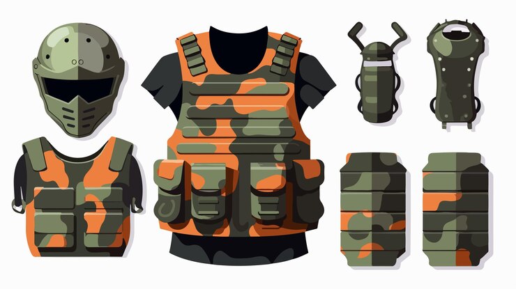 Vector vesto blindado militar para la protección del soldado