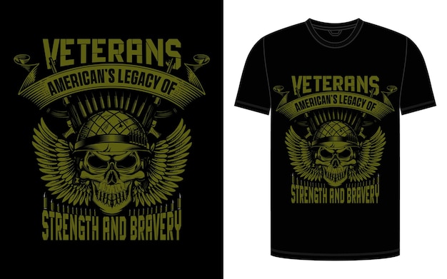 Los veteranos estadounidenses el legado de la fuerza diseño de camisetas