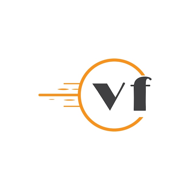 vf logotipo inicial de monograma con diseño de estilo de círculo