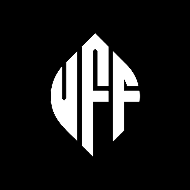 VFF diseño de logotipo de letras circulares con forma de círculo y elipse VFF letras elípticas con estilo tipográfico Las tres iniciales forman un logotipo de círculo VFF círculo emblema monograma abstracto letra marca vector