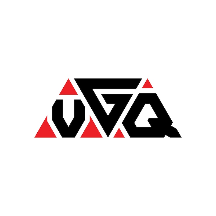 Vector vgq triángulo letra diseño de logotipo con forma de triángulo vgq logotipo triángulo diseño monograma vgq vector triángulo logotipo plantilla con color rojo logotipo triangular vgq sencillo elegante y lujoso logotipo vgq