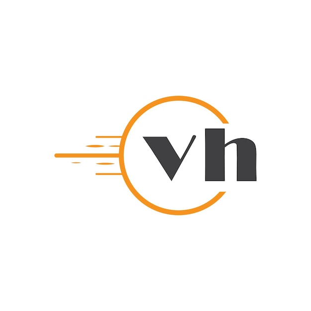 vh logotipo inicial de monograma con diseño de estilo de círculo