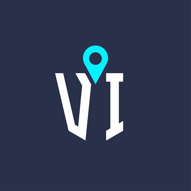 VI Diseño de logotipo de ubicación para reclutamiento y navegación Carta VI Icono vectorial del logotipo