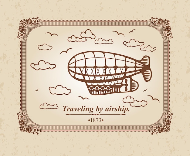 Viajando en dirigible.