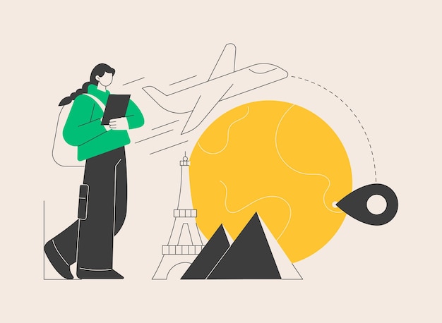 Viajando por el mundo concepto abstracto ilustración vectorial