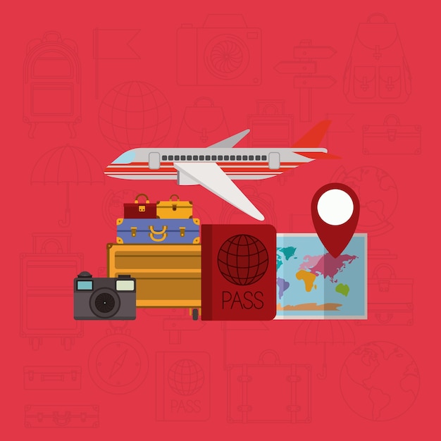 viajar alrededor del mundo establecer iconos