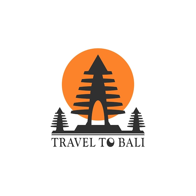 Viajar a vector de diseño de logotipo de bali