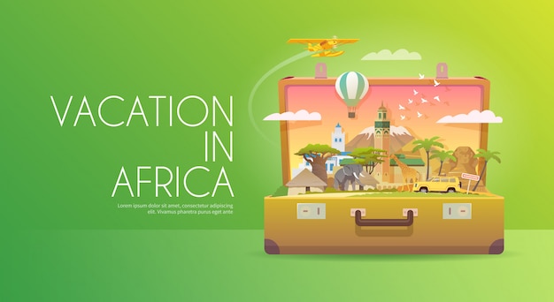 Vector viaje a áfrica