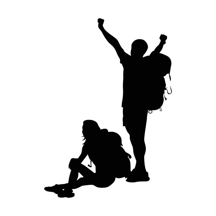 Viaje juntos La pareja de excursionistas
