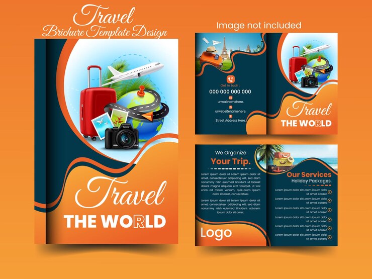 Viaje por el mundo diseño de plantillas bifold