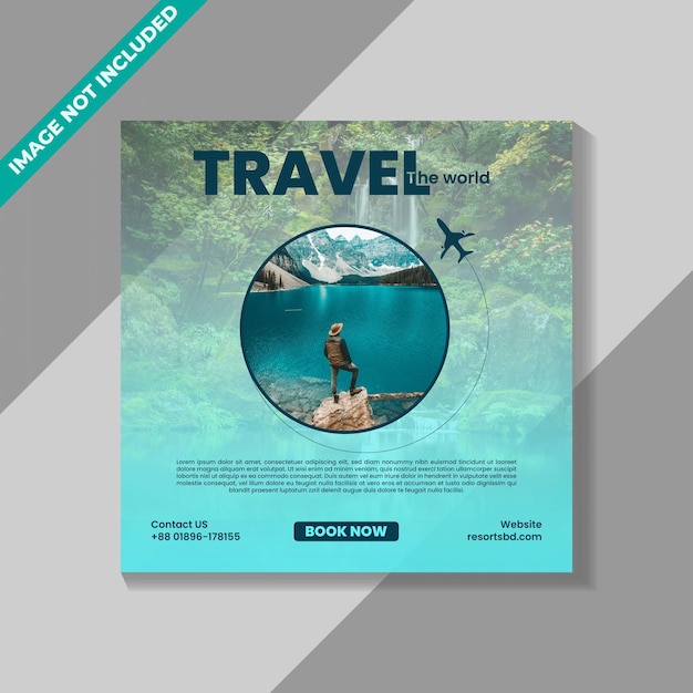 Viaje por el mundo, diseño de publicaciones en redes sociales, diseño de posts en Instagram