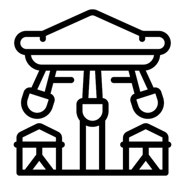 Viaje en un parque de atracciones asientos oscilantes atracción icono de parque de ocio