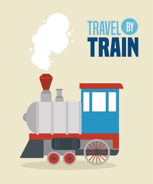 Vector viaje en tren concepto icono vector ilustración diseño