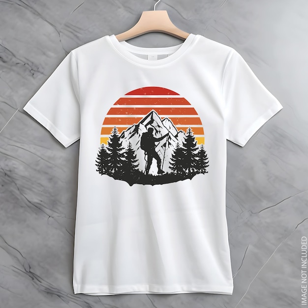 Viajes y aventuras vintage estilo retro diseño de camiseta al aire libre listo para imprimir