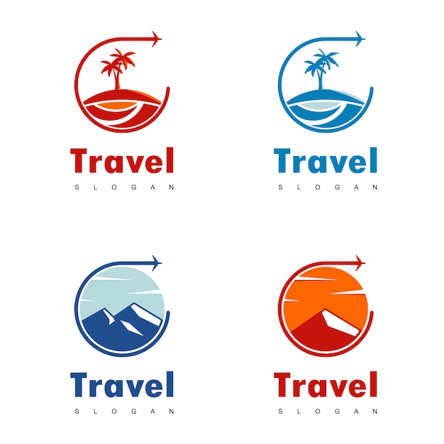 Viajes logo design vector