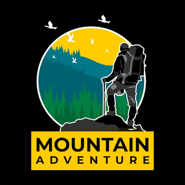 Viajes de montaña aventura extrema escalada al aire libre excursionista ilustración