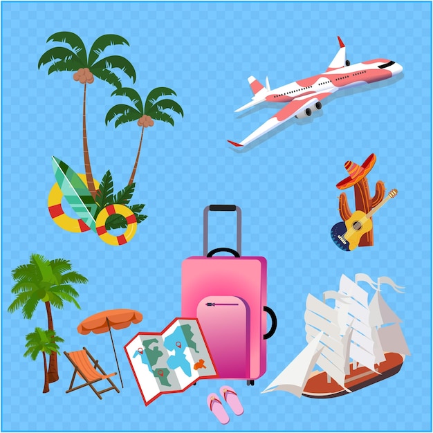 Viajes por el mundo Conceptos de vacaciones de verano Vacaciones disfrutando y un avión