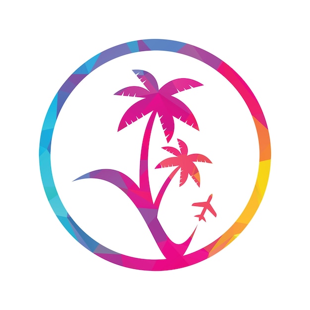 Viajes playa logo diseño icono vector