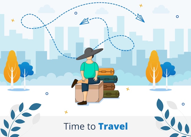 Viajes y Turismo diseño plano ilustración vectorial