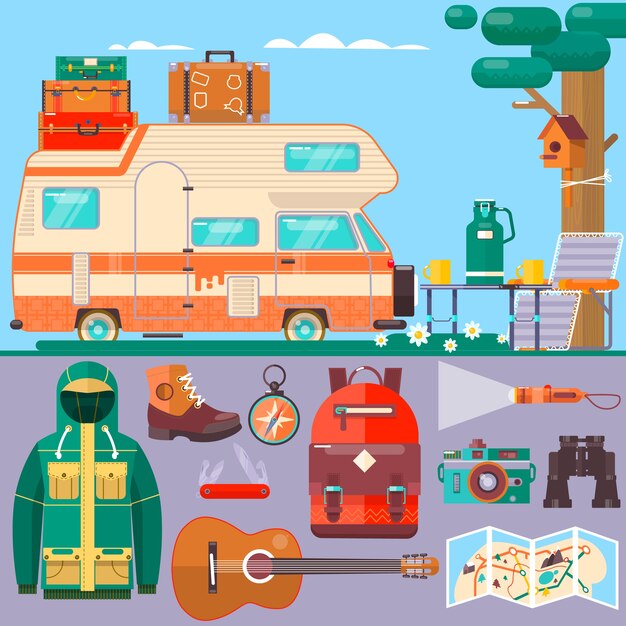Viajes, turismo, estandarte Vacaciones de verano, vacaciones. Viajar alrededor del mundo.