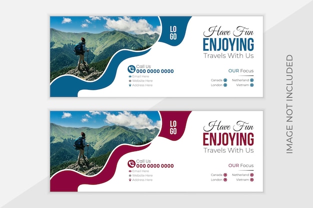 Viajes de vacaciones Diseño de portadas de Facebook Agencia de viajes moderna Diseño de cubiertas de Facebook