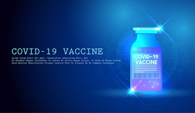 Vial de vidrio de vacuna contra el virus Vacunación coronavirus covid19