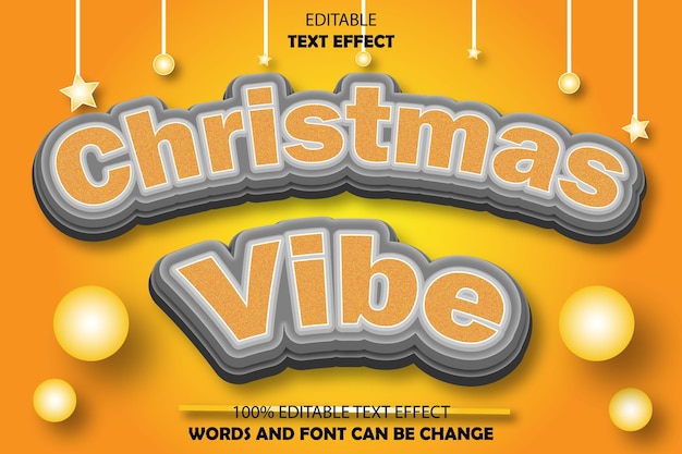 Vibe navideño efecto de texto editable estilo de dibujos animados en 3D