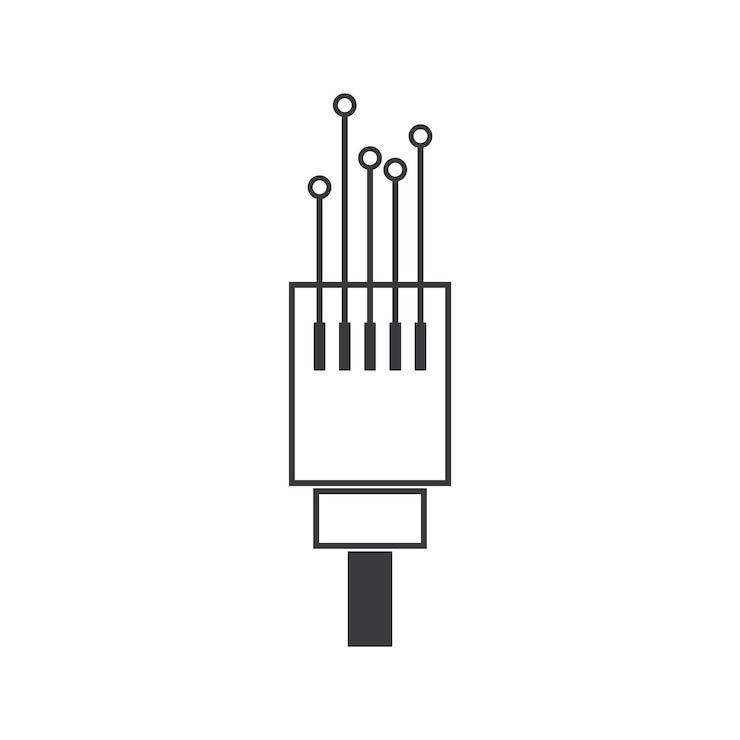 Vector viber cable óptico icono vector plantilla de diseño plano